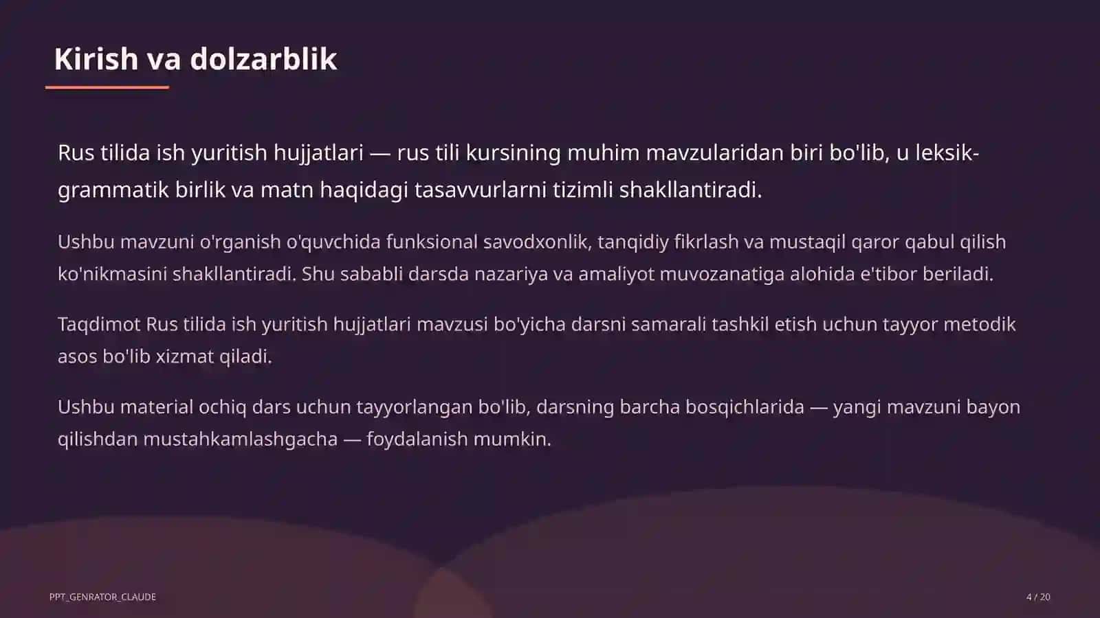 Rus tilida ish yuritish hujjatlari (10-sinf) 4
