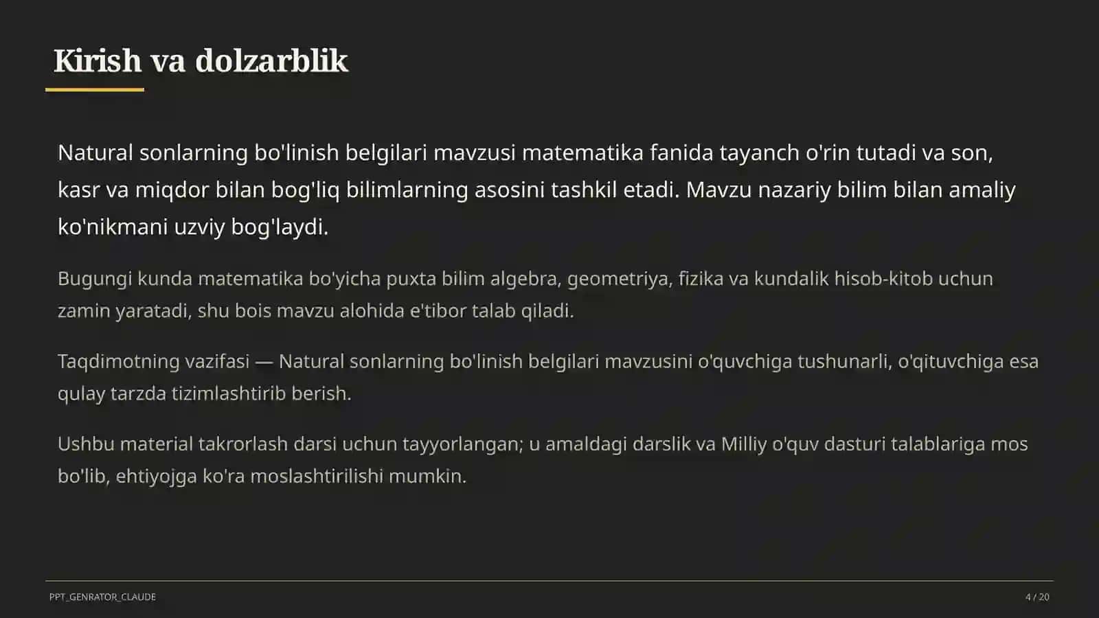 Natural sonlarning bo'linish belgilari (5-sinf) 4