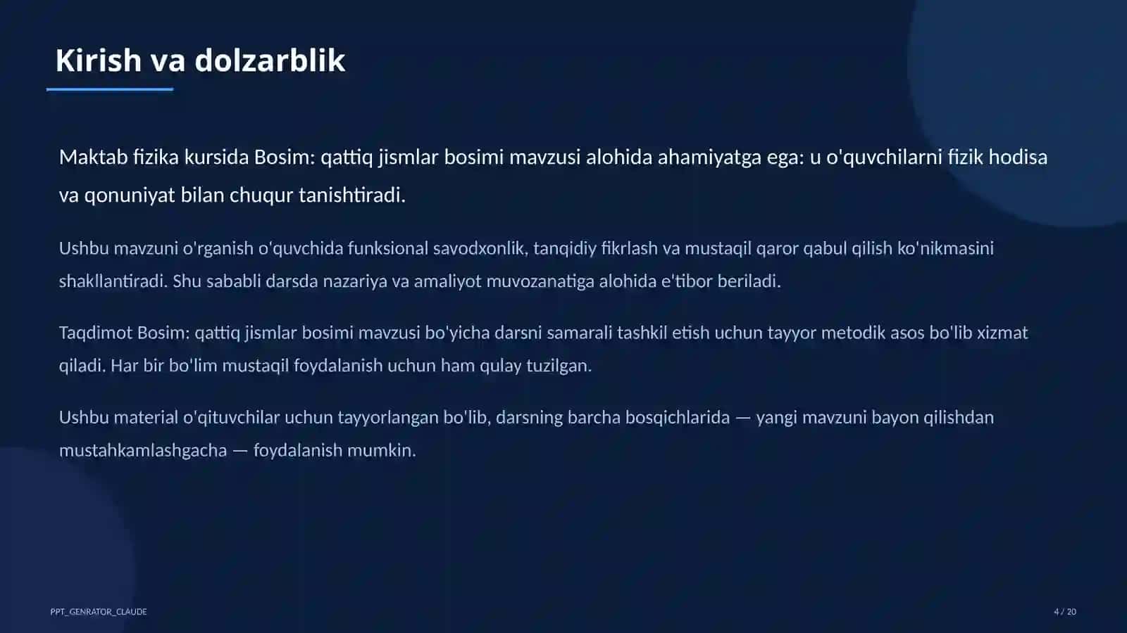 Bosim: qattiq jismlar bosimi (6-sinf) 4