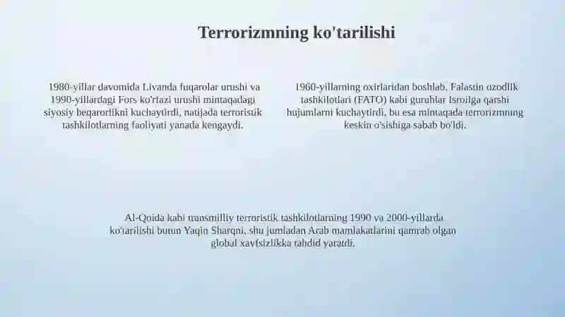Arab mamlakatlari 20 asr ikkinchi yarmida 4