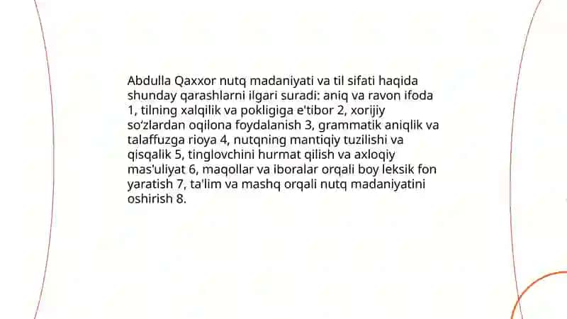 Abdulla Qaxxorning notiqlik til va nutq borasidagi fikrlari 4