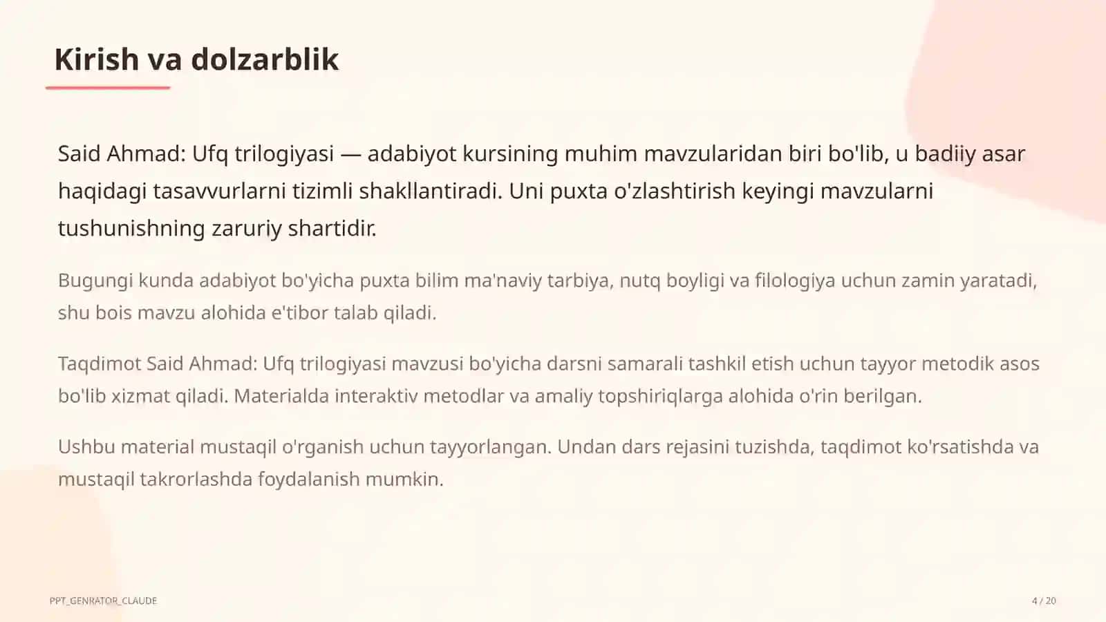 Said Ahmad: Ufq trilogiyasi (11-sinf) 4