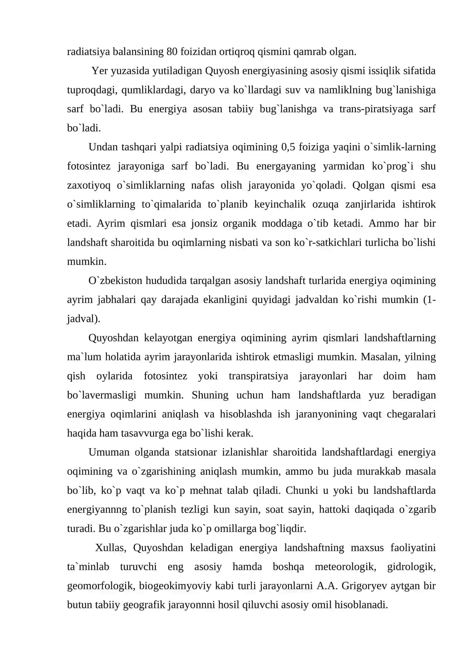 Landshaftlarda energiya oqimi va namlikning aylanma harakati 4