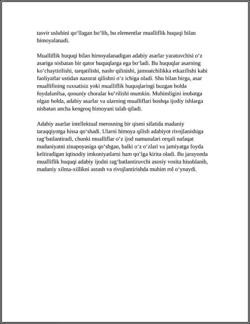 MUALLIFLIK HUQUQI BILAN HIMOYALANADIGAN INTELLEKTUAL MULK OB'EKTLARI 4