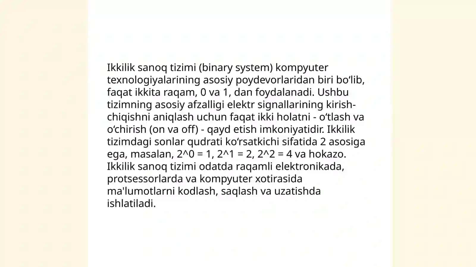 Pozitsion va Nopozitsion Sanoq Sistemalari 4