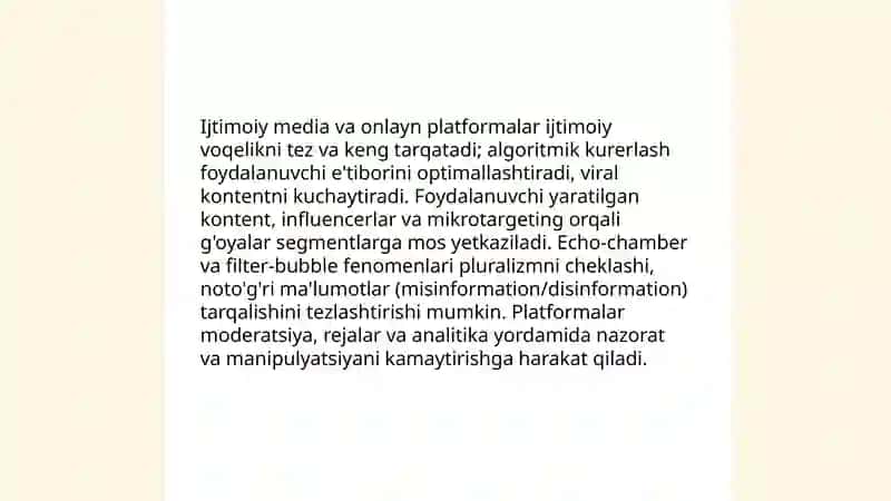 Muloqot tizimlari orqali ijtimoiy voqelikni shakllantirish va tarqatish 4