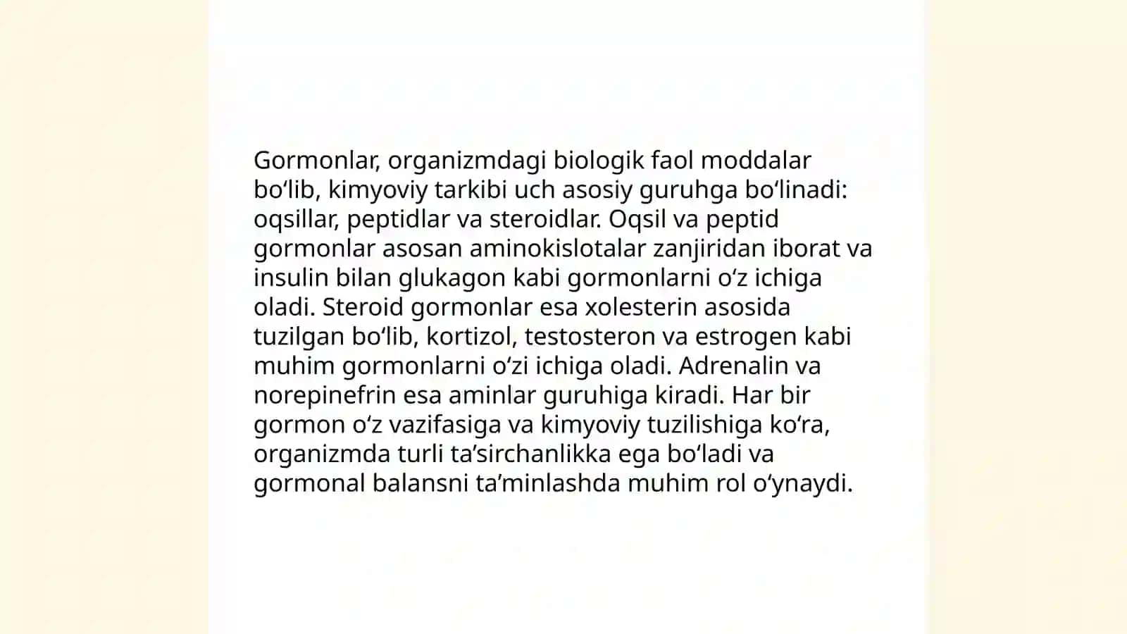 Gormonlarning klassifikatsiyasi va funksiyasi 4