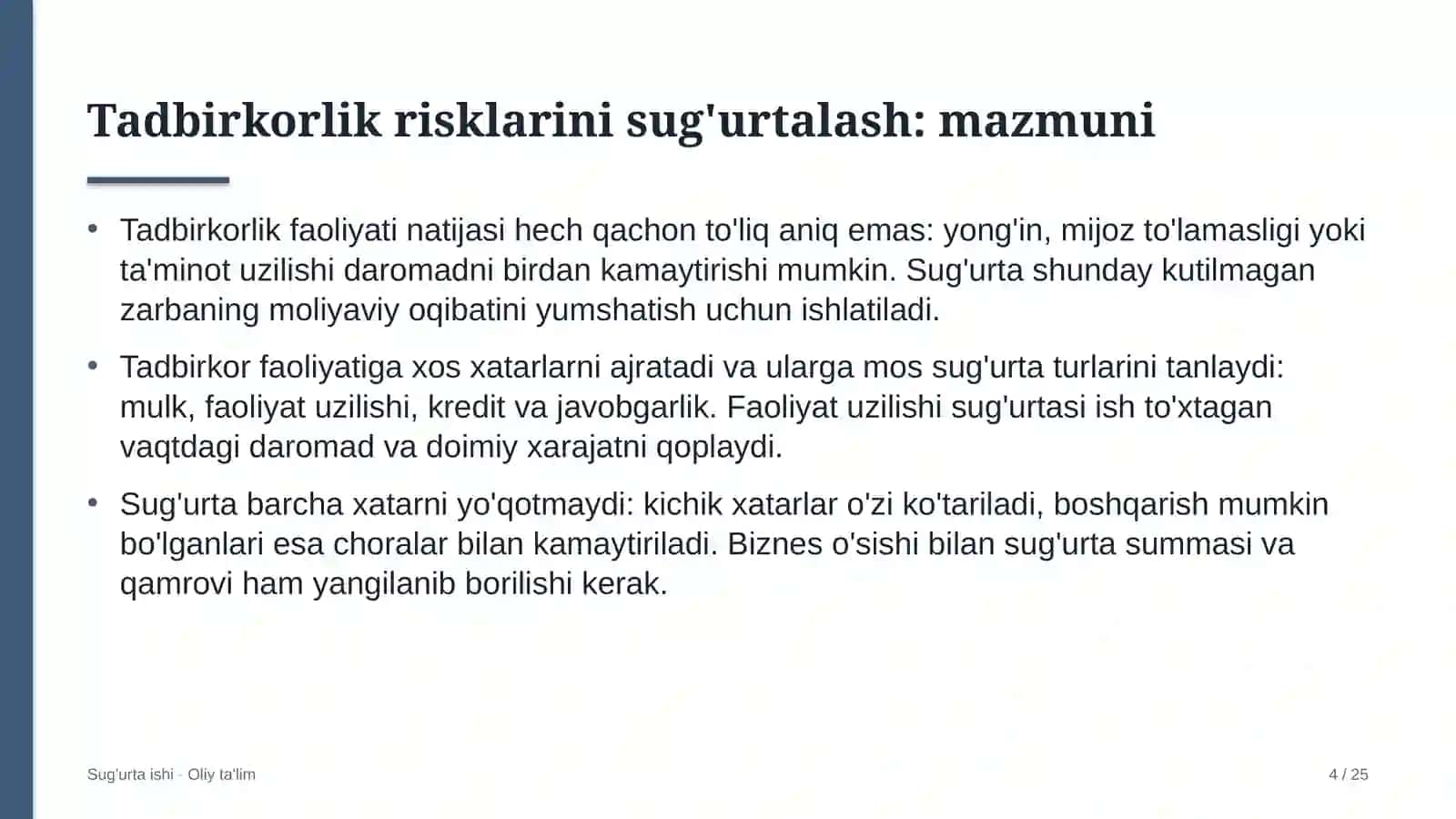 to'lov tashkilotlarida tadbirkorlik risklarini sug'urtalash 9735 4