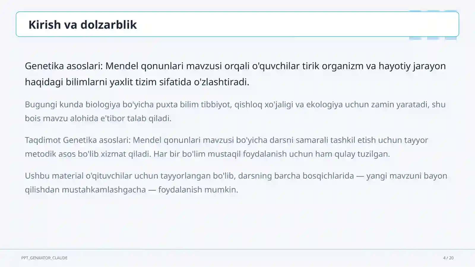 Genetika asoslari: Mendel qonunlari (9-sinf) 4