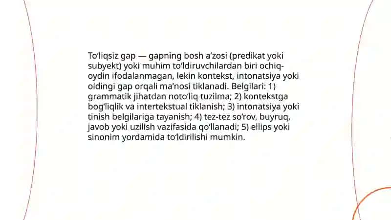 To‘liq va to‘liqsiz gaplar 4
