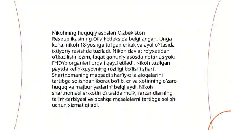 Islom huquqshunoslikida oila,nikoh,taloq,ida,zihhor mavzusiga 15 betli presentatsiya 4