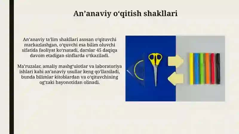Boshlang'ich ta'limda o'qitish shakllari va turlari 4