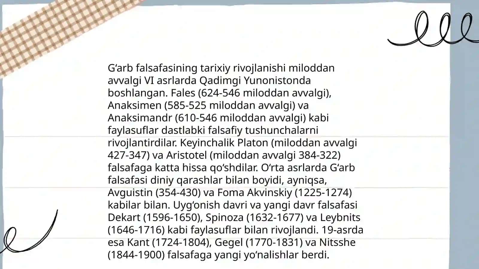 Falsafaning mohiyatiga oid Sharq va G‘arb falsafasi mutaffakirlari tarifini tasniflash 4