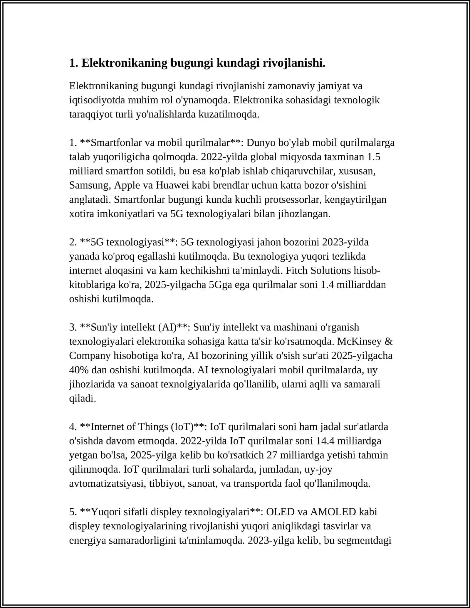 ELEKTRONIKANING BUGUNGI KUNDAGI AXVOLI VA ASOSIY RIVOJLANISH YO‘NALISHLARI. STABLITRON, VARIKAP VA TUNNEL DIODLAR ULARNING ISHLATILISHI 4