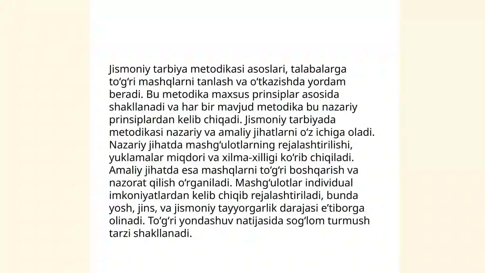 Jismoniy madaniyat nazariyasi va metodikasi fanining vazifalari 4