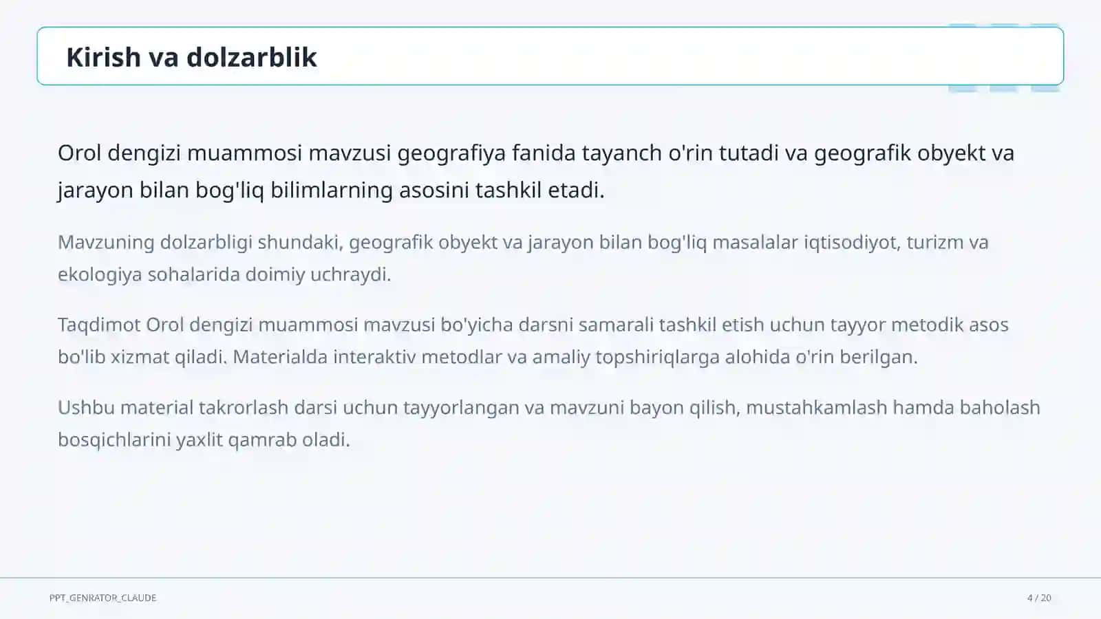 Orol dengizi muammosi (8-sinf) 4