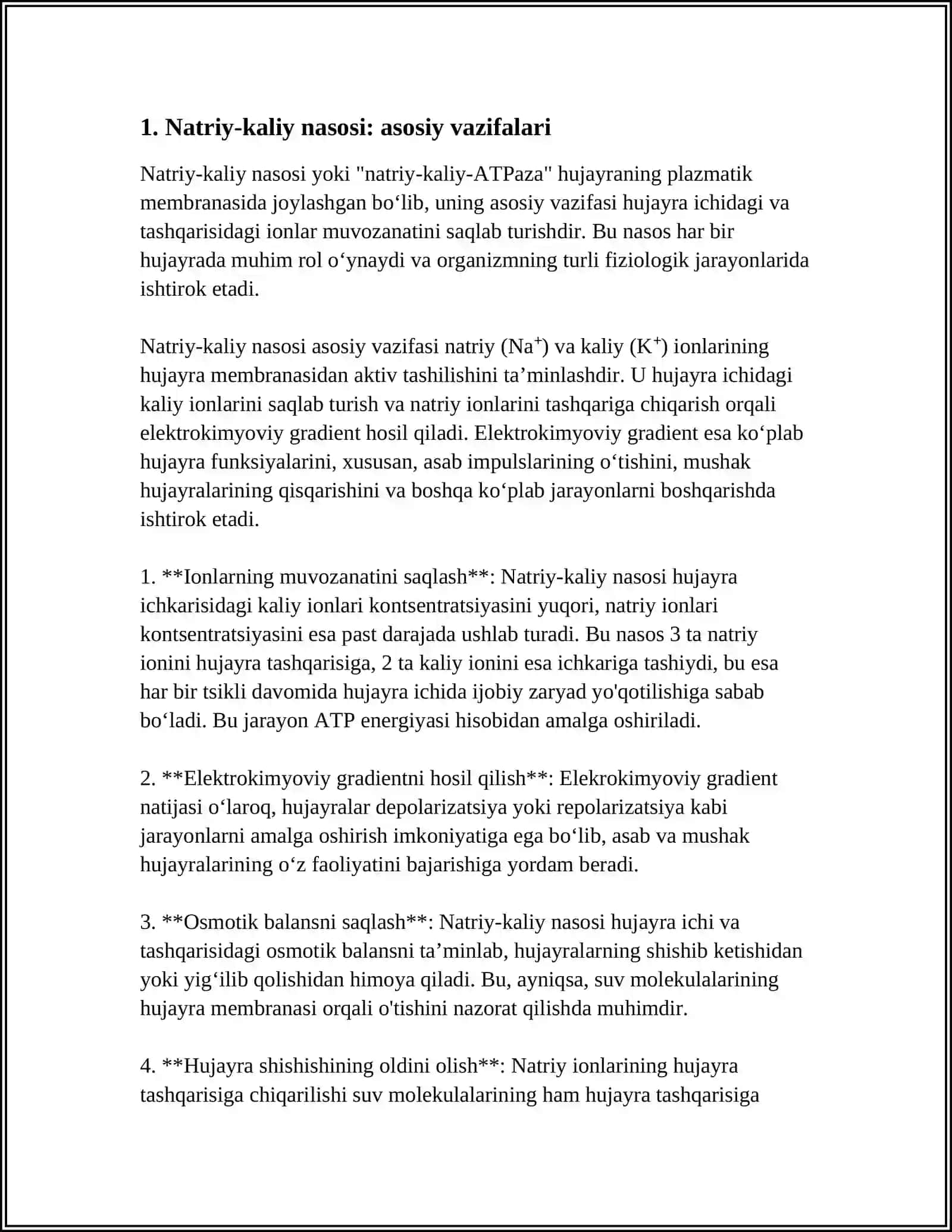 NATRIY-KALIY NASOSINING ISHLASH MEXANIZMI VA UNING HUJAYRA POTENSIALIGA TA’SIRI 4