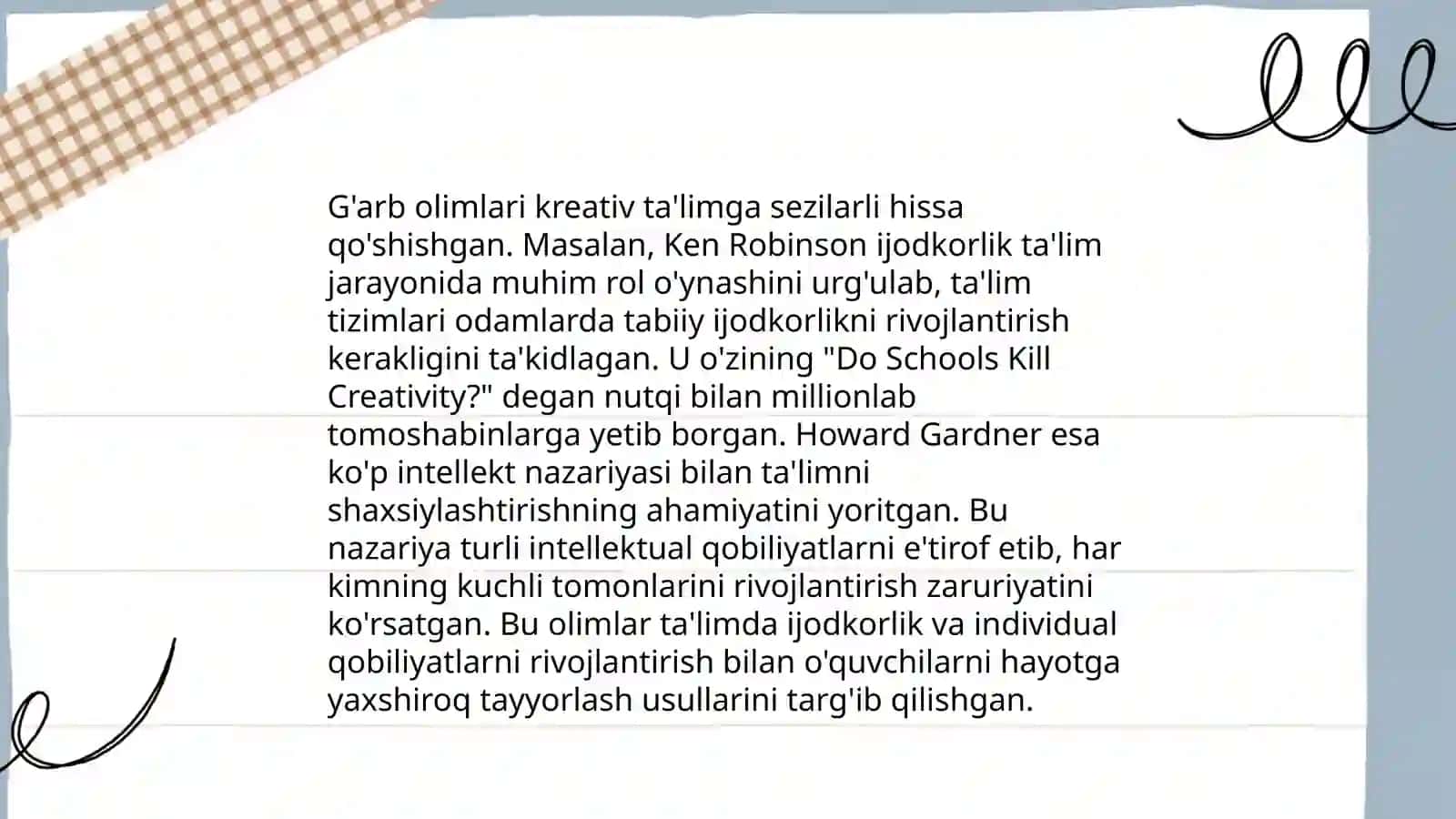 Sharq va G'arb olimlarining kreativ ta'limga qo'shgan hissasi 4