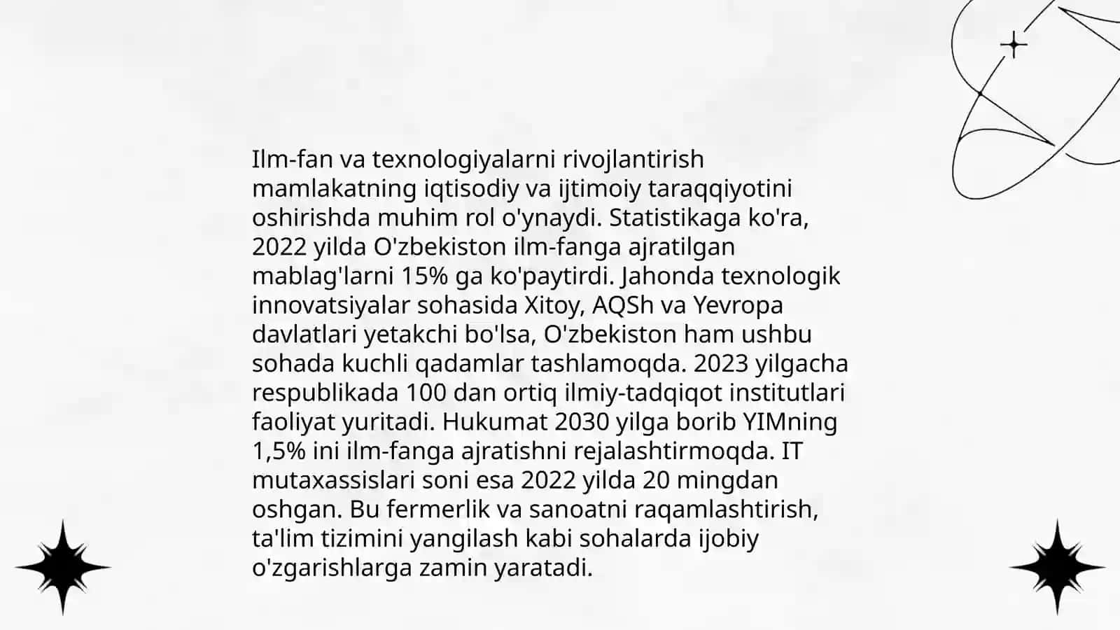 Ôzbekistoning innovatsion siyosatining iqtisodiy asoslari 4