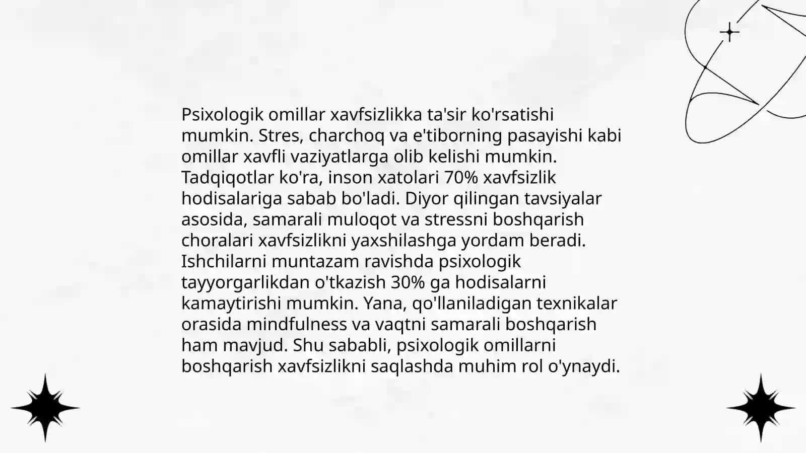 Insonning fiziologik va psixologik tavsiflarining xavfsizlikni ta‟minlashdagi ahamiyati 4