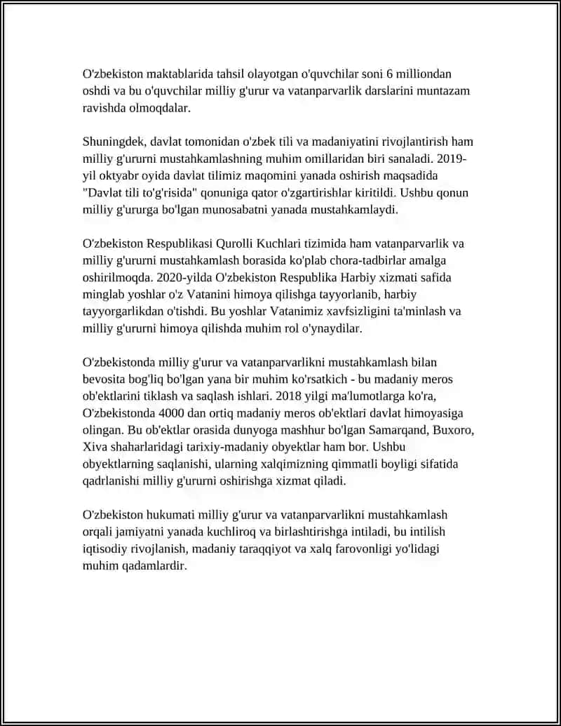 YANGI O'ZBEKISTON AMALGA OSHIRILAYOTGAN MA'NAVIY O'ZGARISHLAR 4