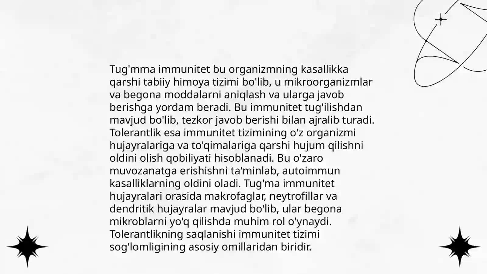 Immunologik tolerantlik. Tugma tolerantlik 4