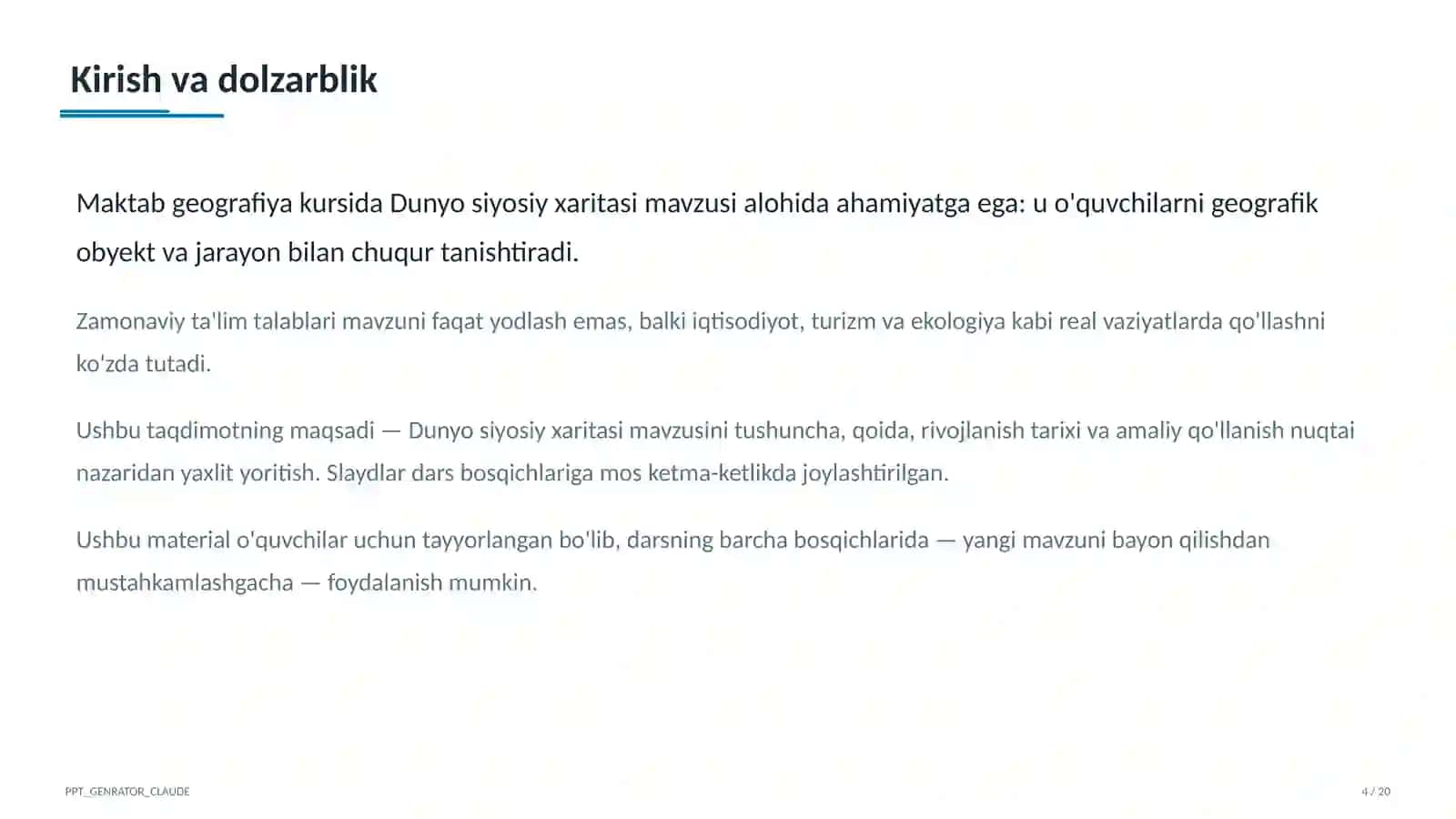 Dunyo siyosiy xaritasi (10-sinf) 4