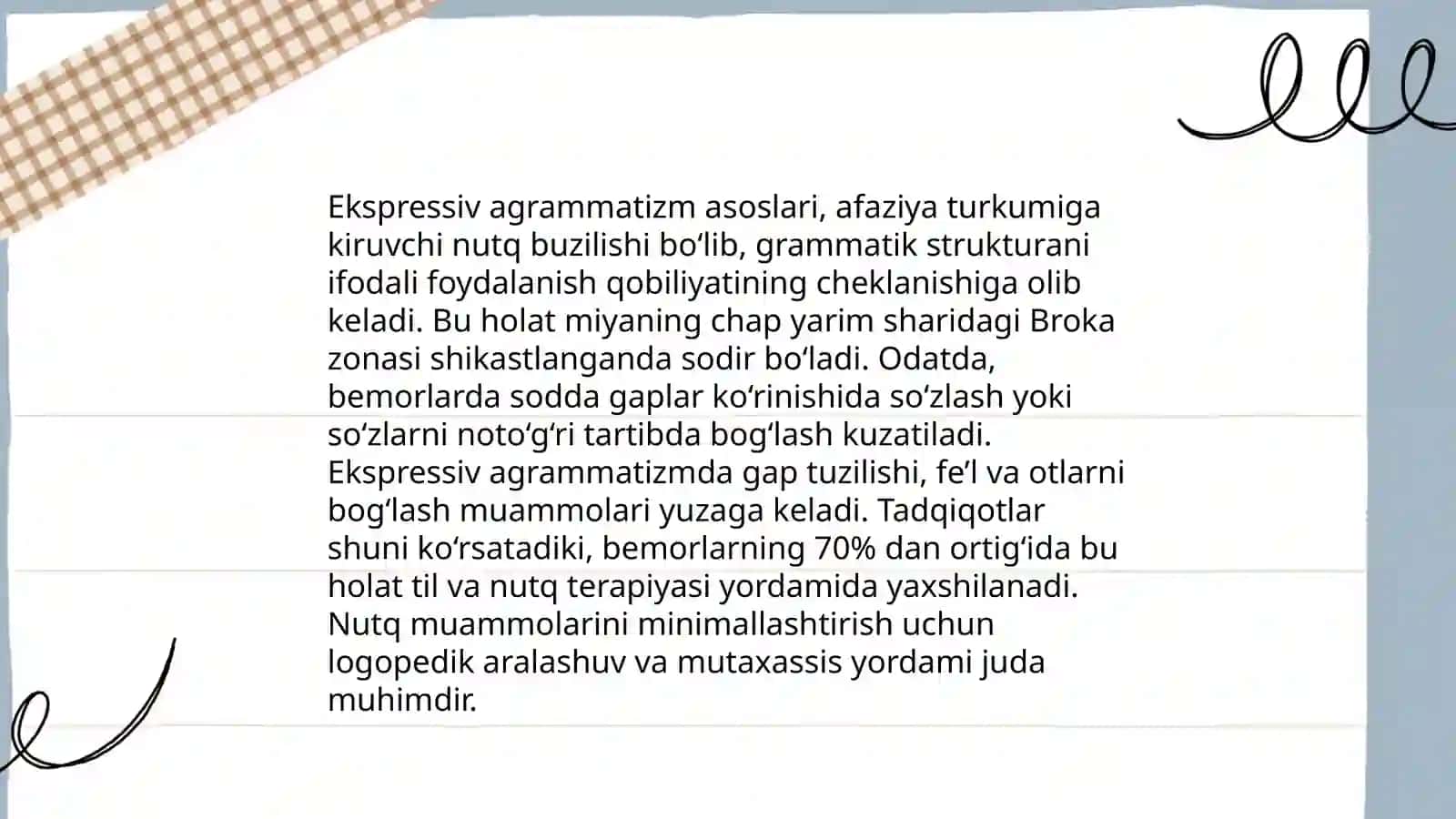 Nutqning leksik tarkibini tiklash va ekspressiv agrammatizmni tuzatish 4