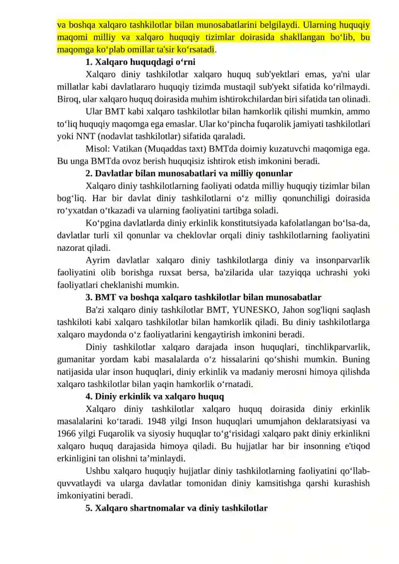 Xalqaro diniy tashkilotlar faoliyatining tarixi va ularning barqaror rivojlanish maqsadlari 4