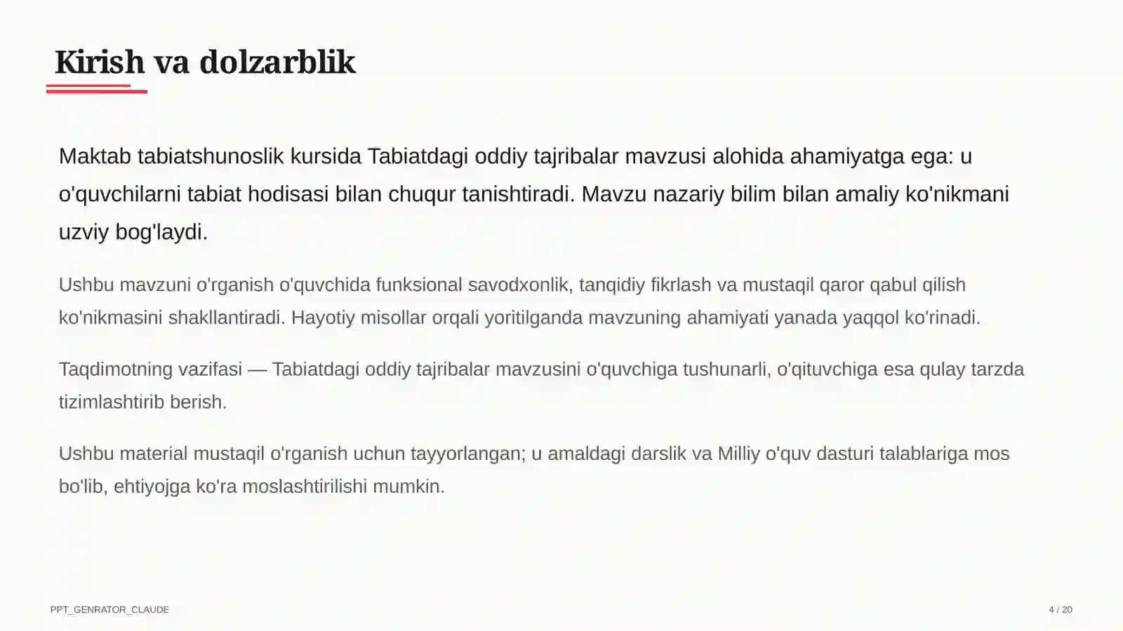 Tabiatdagi oddiy tajribalar (4-sinf) 4
