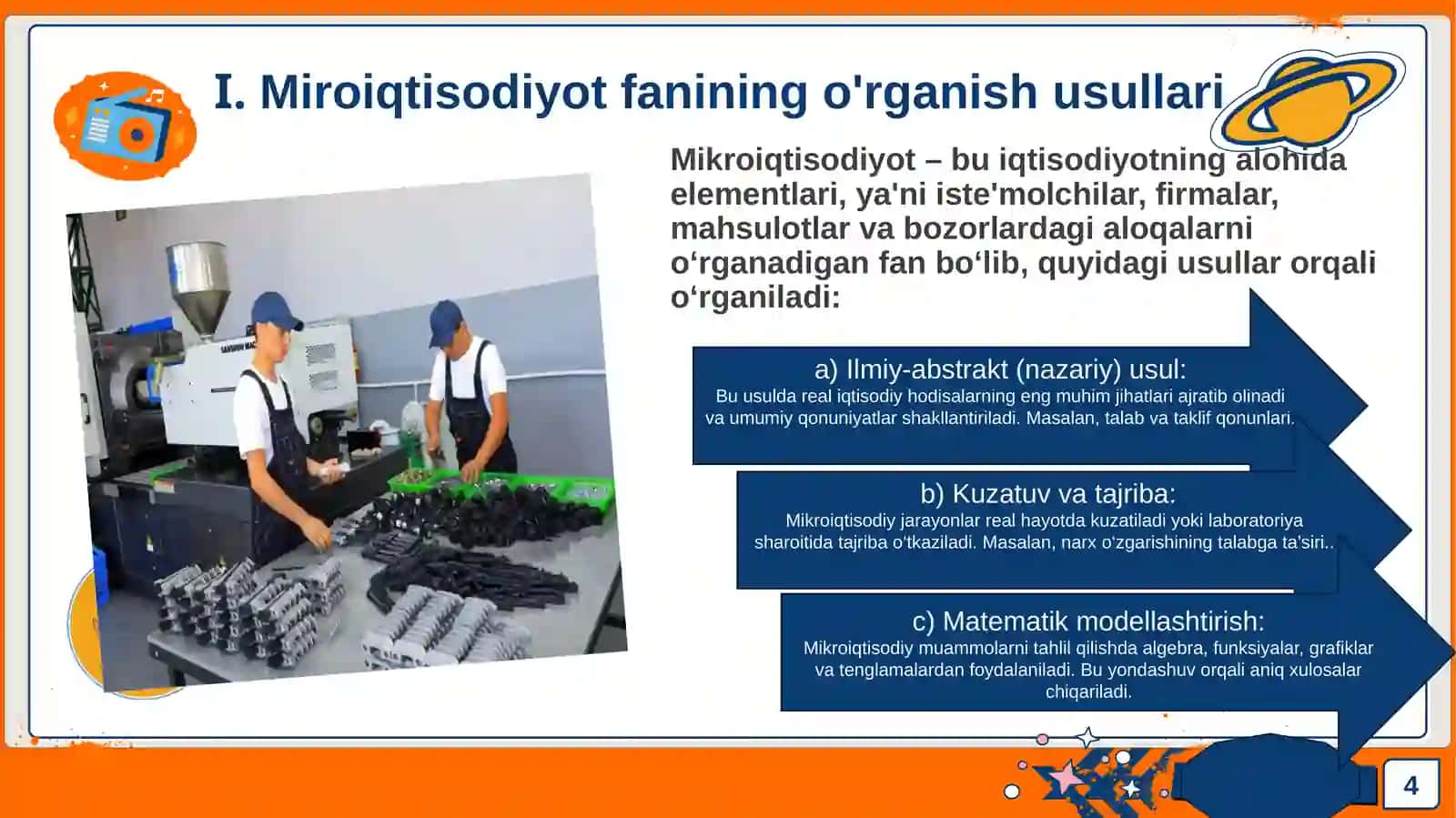 Miroiqtisodiyot fanining o'rganish usullari 4