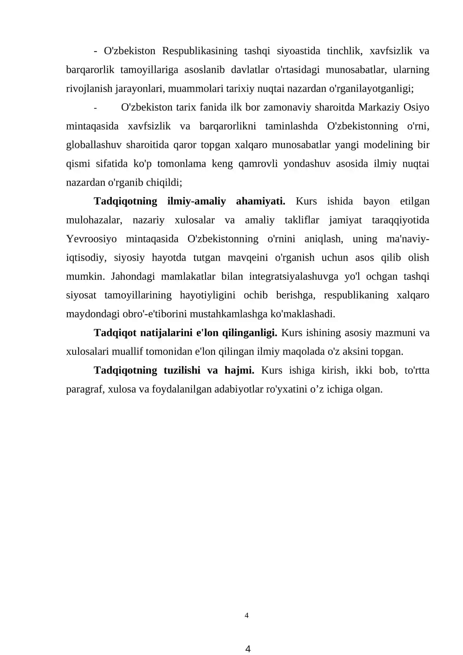 O'zbekistonning tinchliksevar tashqi siyosati va uning jahon hamjamiyati tomonidan tan olinishi 4