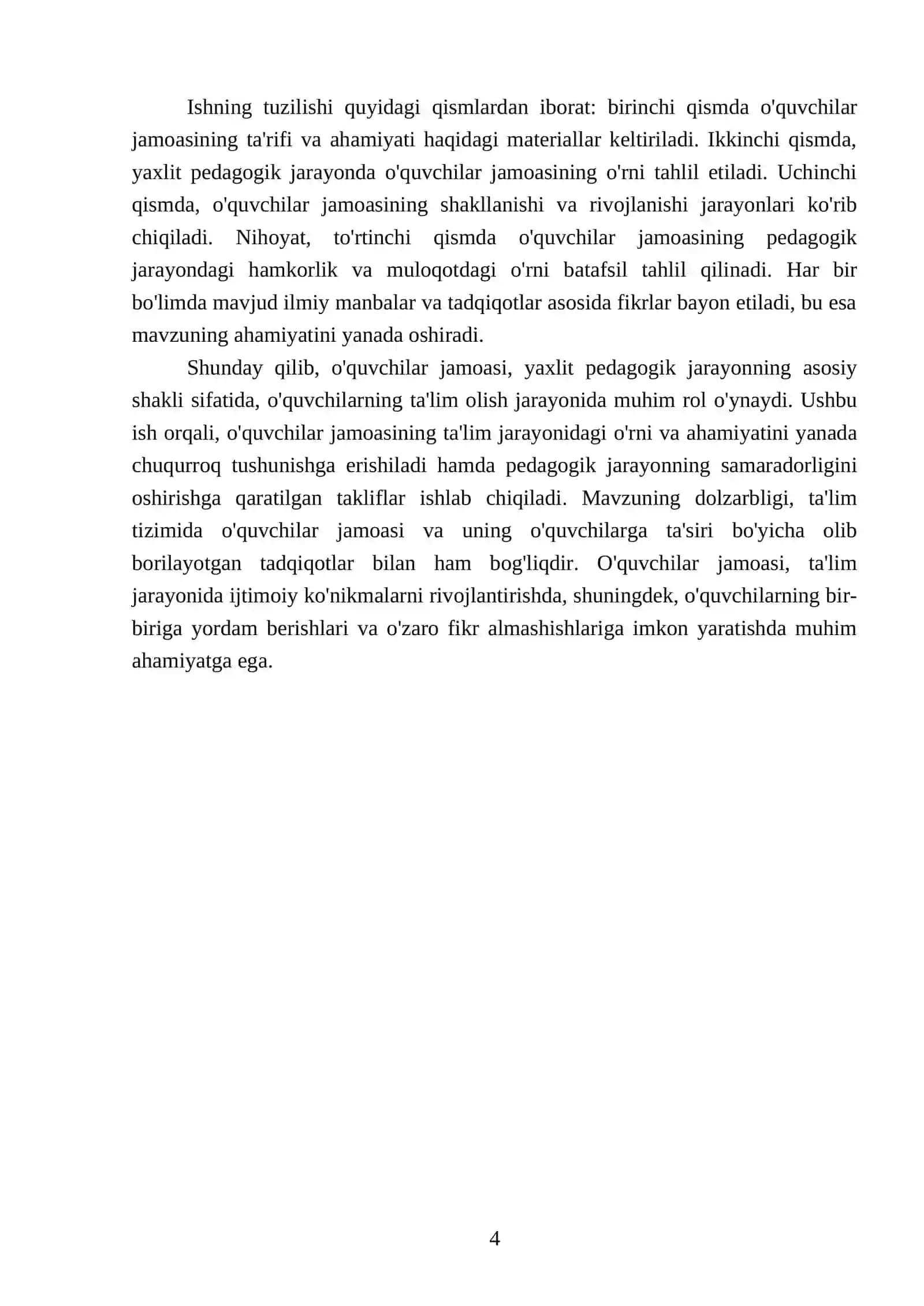Òquvchilar jamoasi yaxlit pedagogik jarayonning asosiy shakli 4