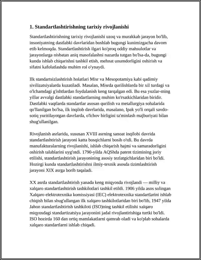 О‘ZBEKISTON RESPUBLIKASIDA "STANDARTLASHTIRISH XIZMATI" 4