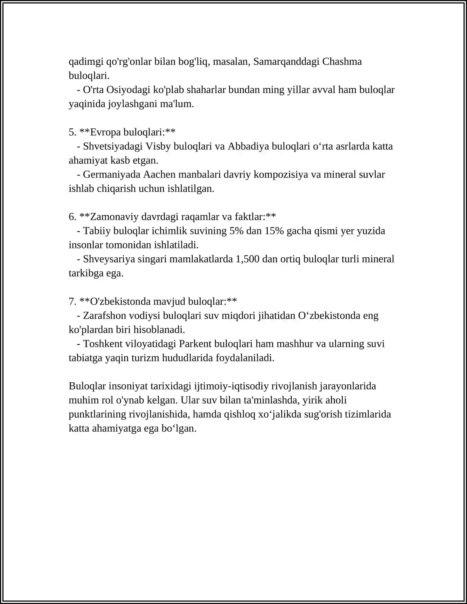 Buloqlar tarixi 4