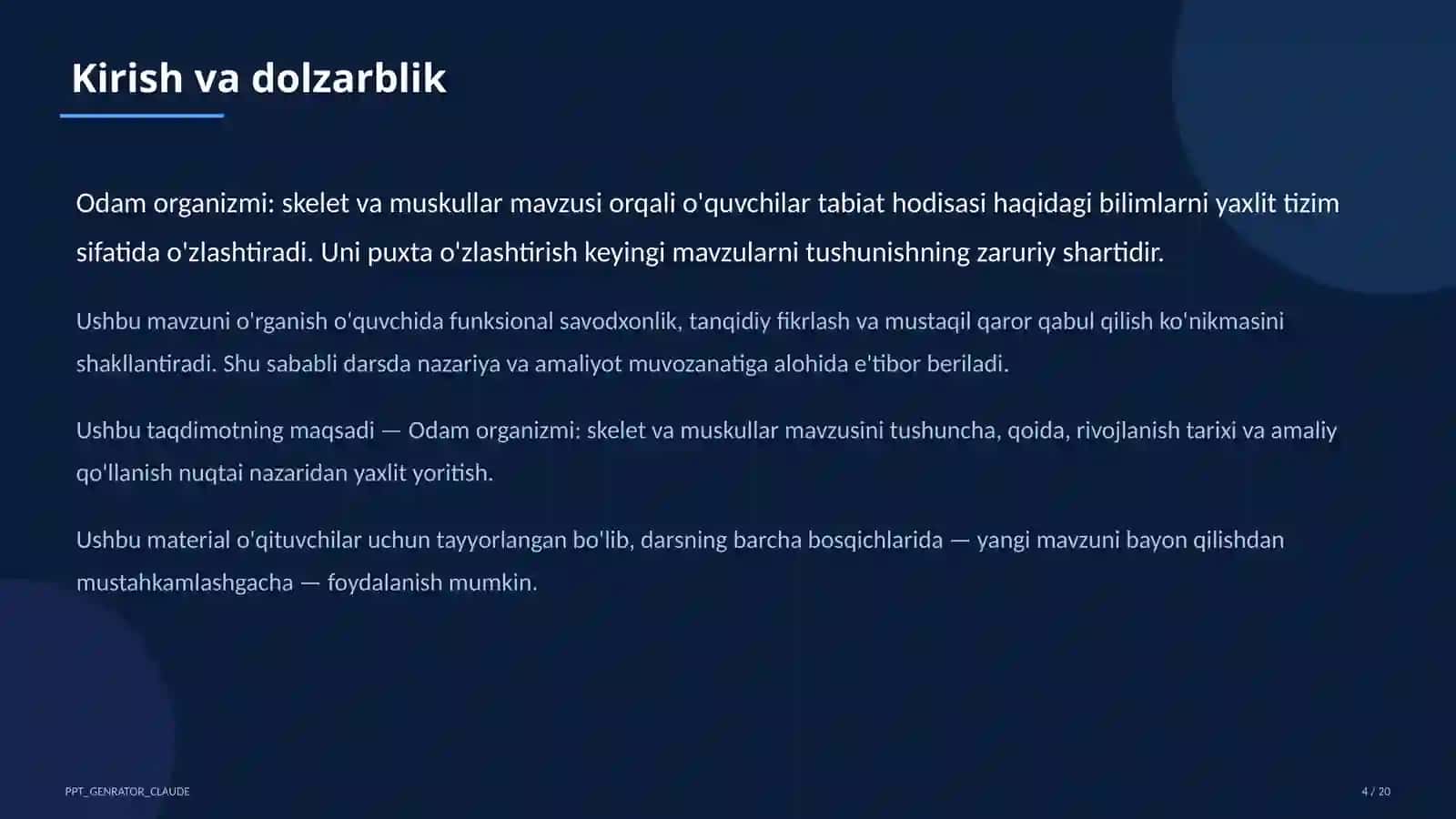 Odam organizmi: skelet va muskullar (4-sinf) 4