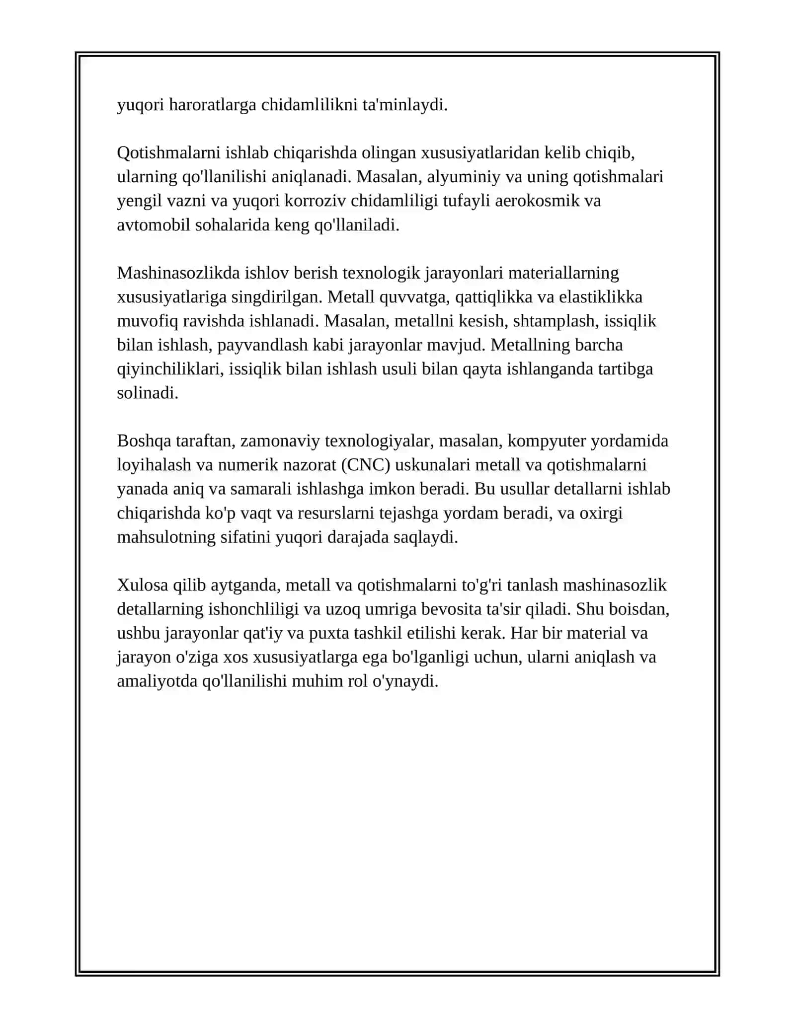 MASHINASOZLIK DETALLARGA ISHLOV BERISHDA TEXNALOGIK JARAYONLAR 4