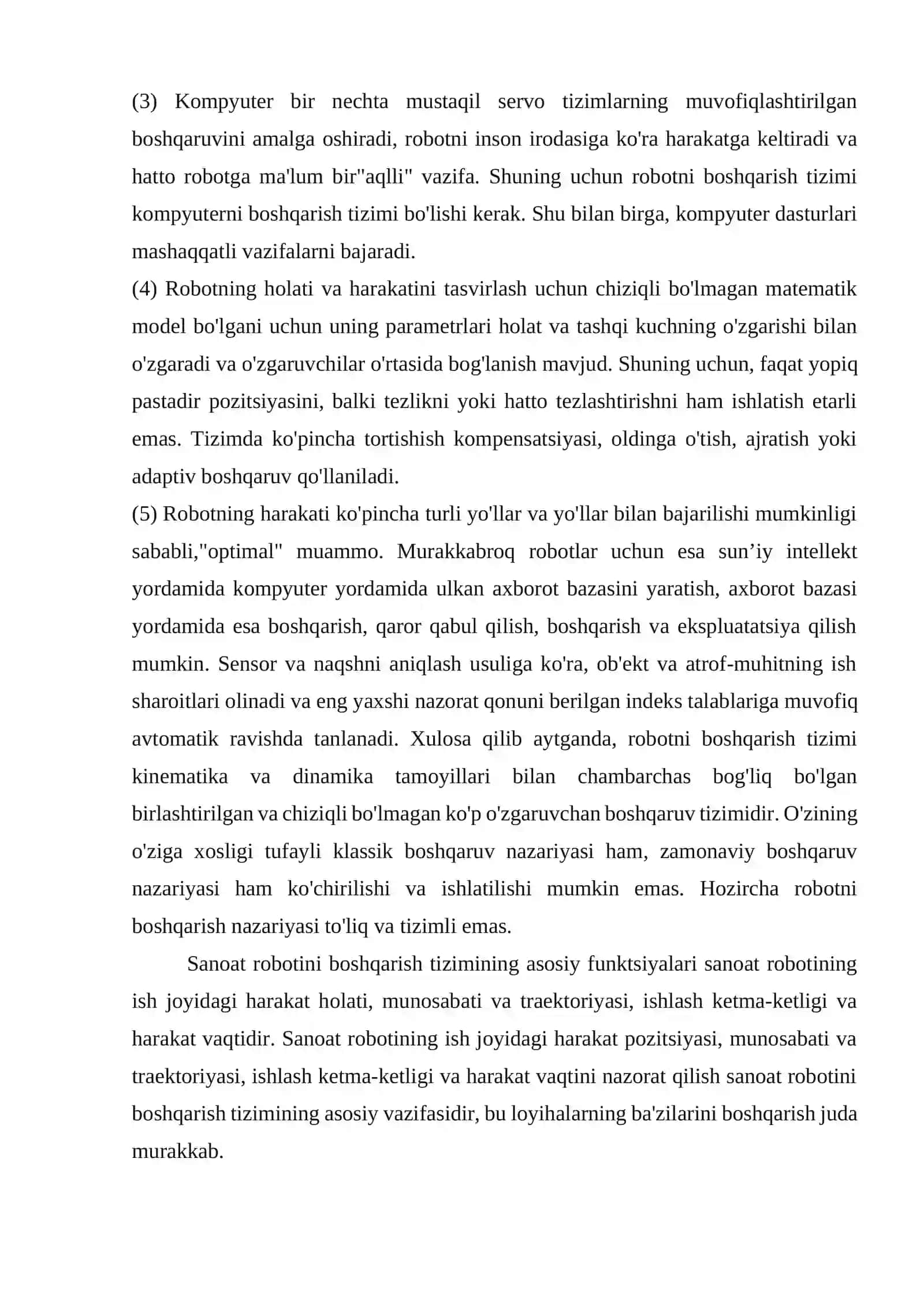 Robotlarni boshqarish tizimlari 4