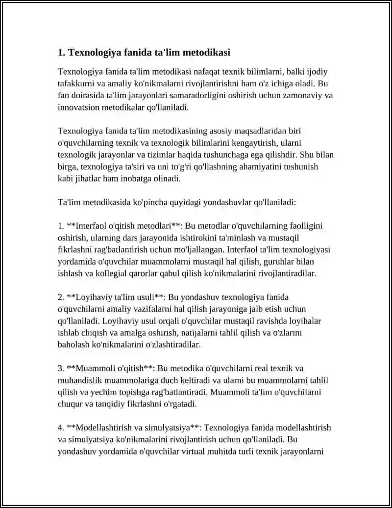 Texnologiya fanida interaktiv usullarni qo'llash 4