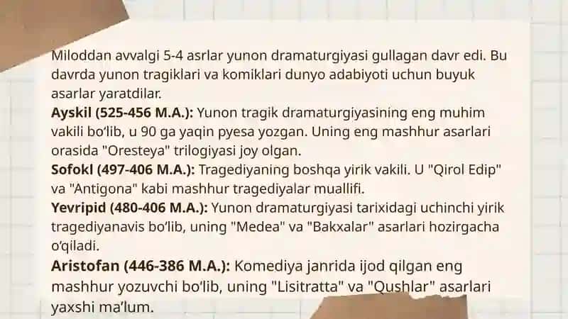 Qadimgi davr adabiyoti (mil.avv. 5-4 asr) 4