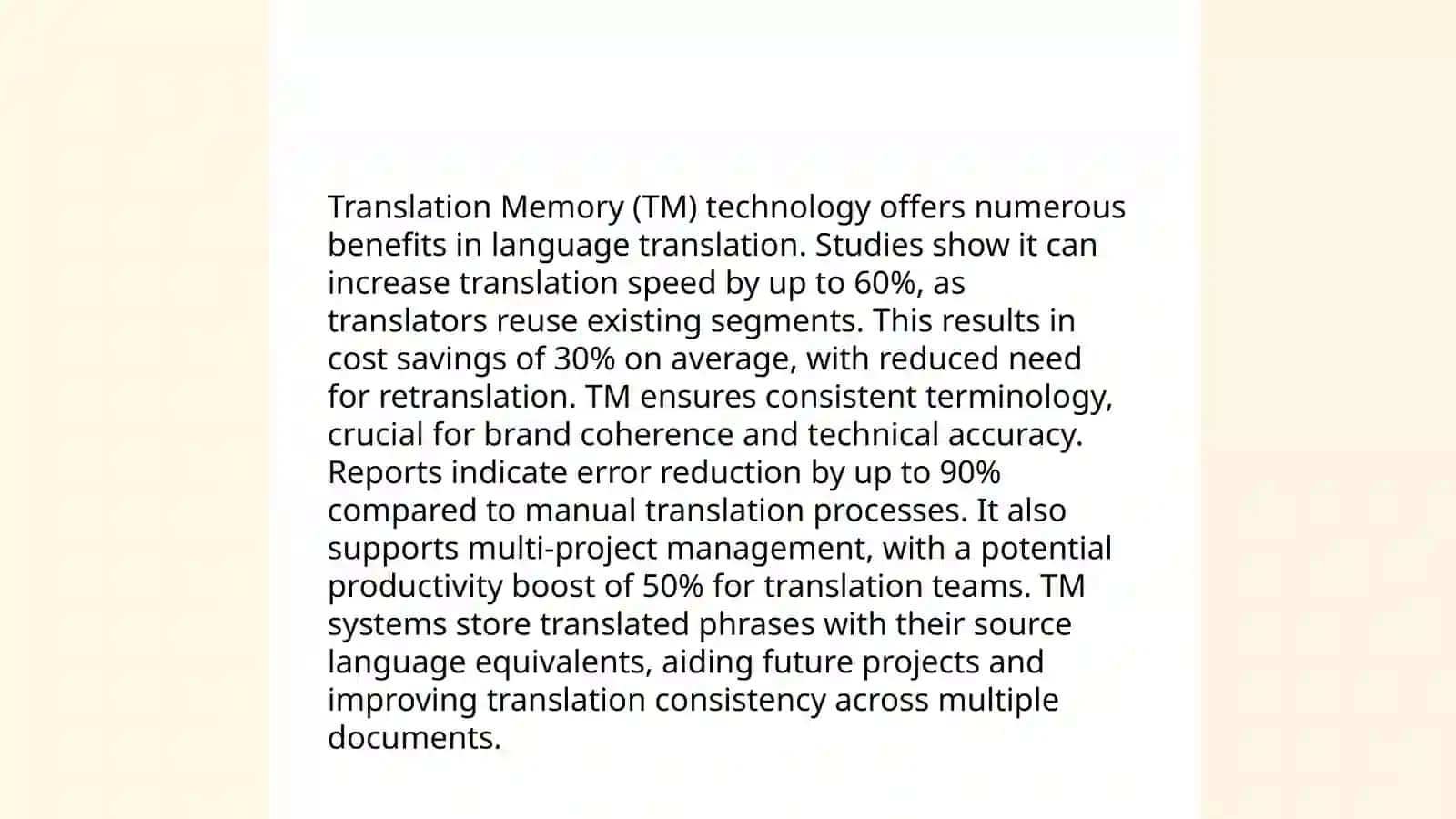 Introduction to Translation Memory Technology 4