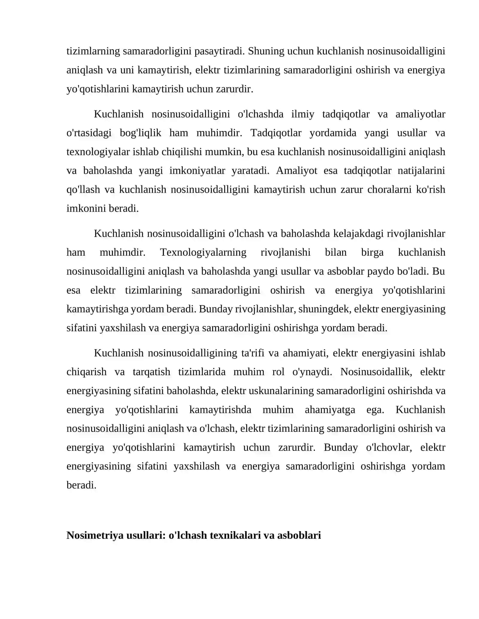 Kuchlanish nosinusoidalligi va nosimetriyasini o'lchash 4