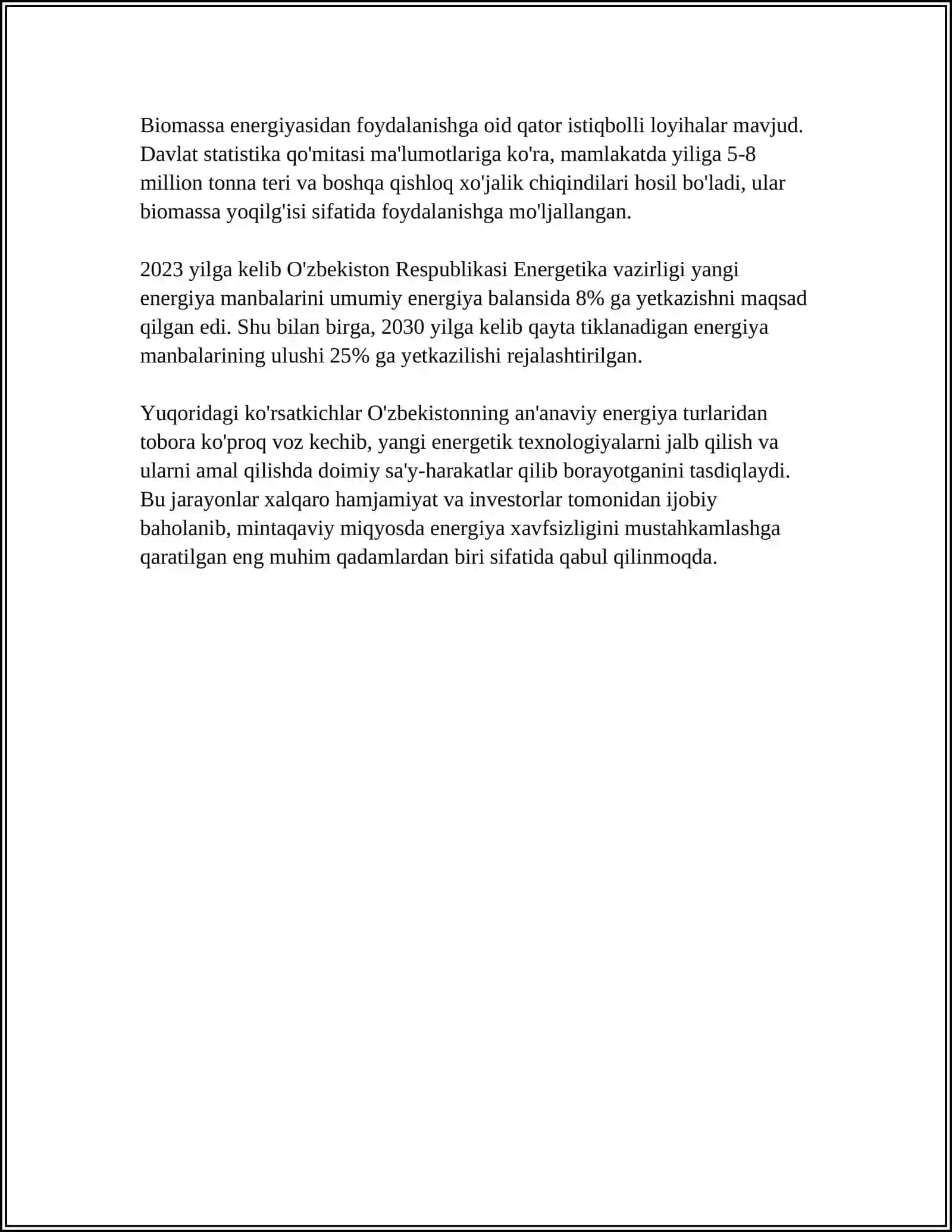 O'ZBEKISTONDA VA JAHONDA ENERGETIKANING RIVOJI 4