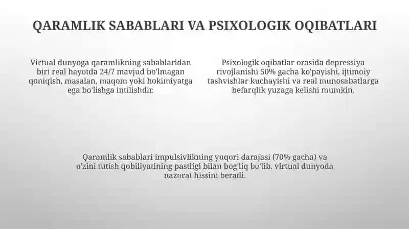Virtual olamga qaramlik: sabablari, oqibatlari va yechimlari 4