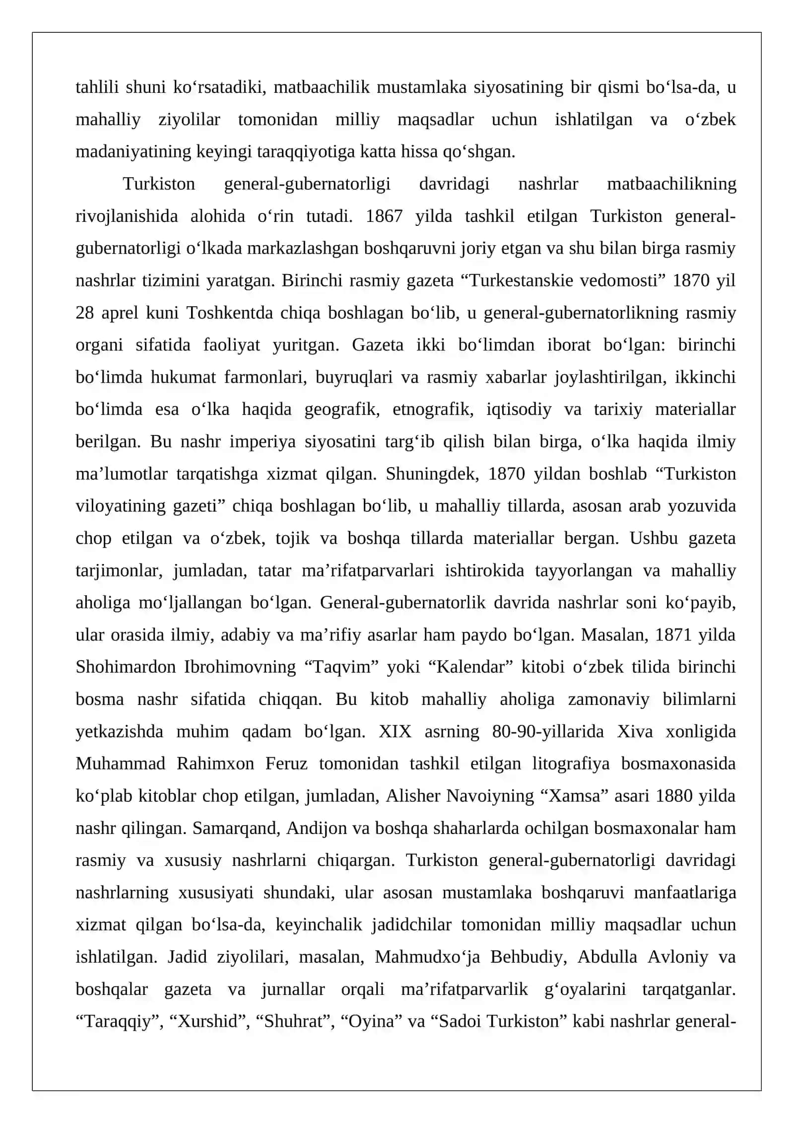 O‘zbekistonda nashr etilgan dastlabki manbalar 4