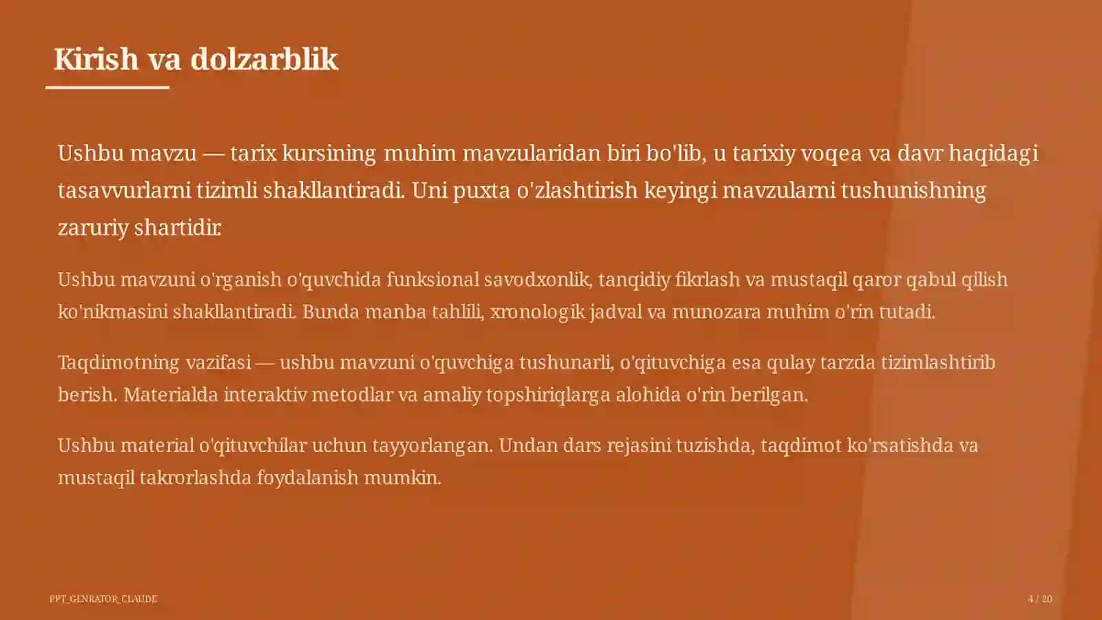 Mustaqil O'zbekistonning davlat ramzlari va Konstitutsiyasi (11-sinf) 4