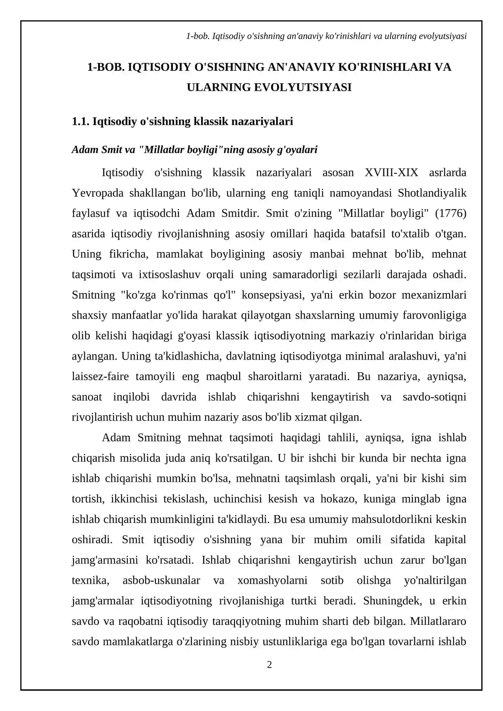 Iqtisodiy óôsishning hozirgi zamon shakli va uning yangicha sifati 4