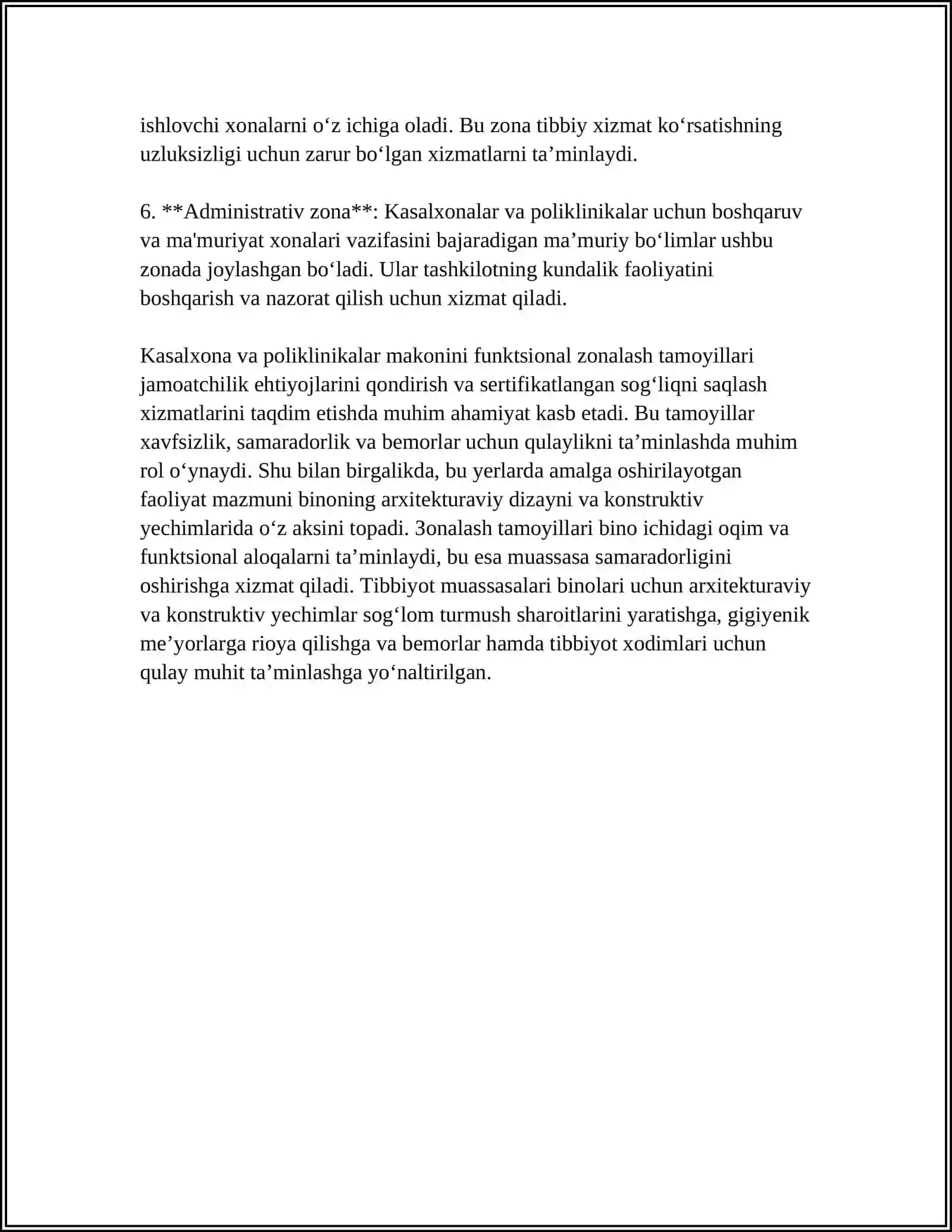 TIBBIYOT VA SOGLIQNI SAQLASH MUASSASASI BINOLARI UCHUN ARXITEKTURA VA KONSTRUKTIV YECHIMLARI 4