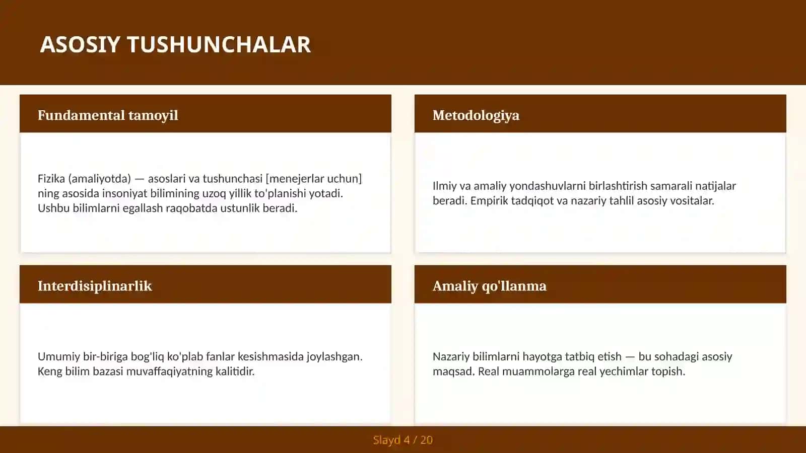 FIZIKA (AMALIYOTDA) — ASOSLARI VA TUSHUNCHASI [MENEJERLAR UCHUN] 4