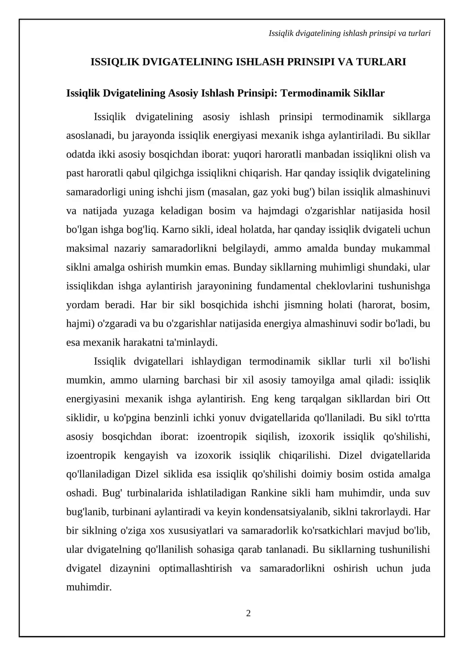 Issiqlik Divigatellari va ulani samaradorligini baholash 4